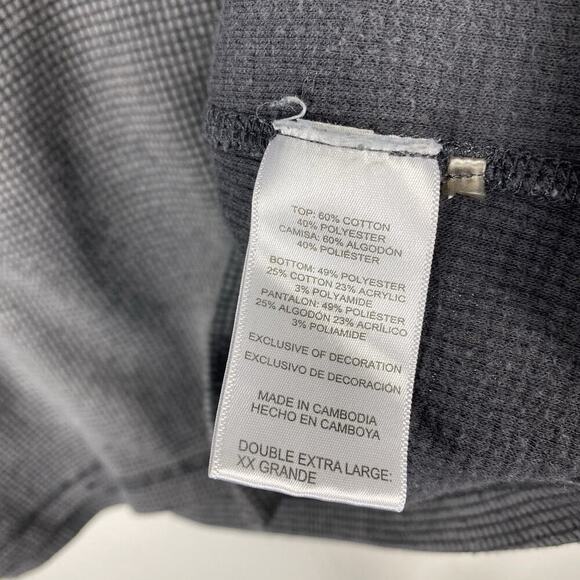 Tommy Bahama Size XXL Waffle Knit Long Sleeve Shirt Gray Cotton Blend - Picture 4 of 5